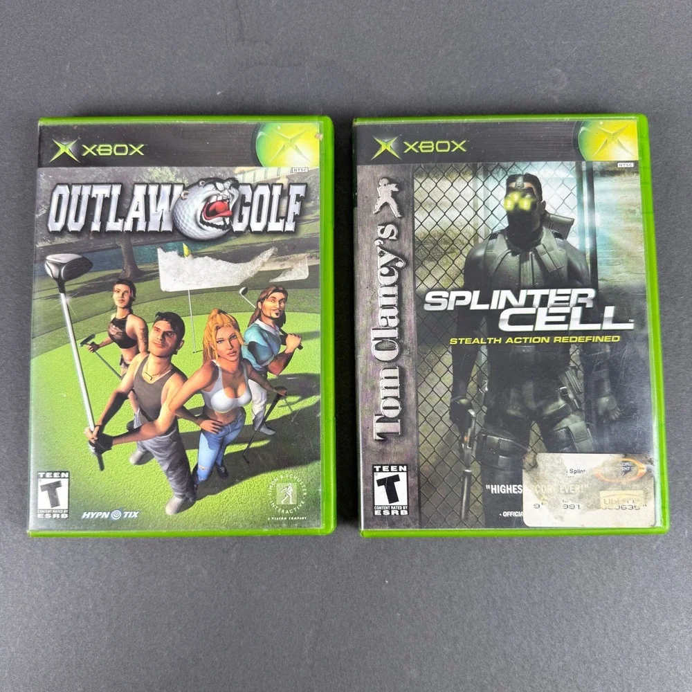 Microsoft‎ Xbox Outlaw Golf and Splinter Cell vintage game lot of 2